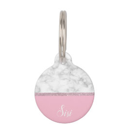 Weißes Marmorrosa des eleganten girly Tiermarke