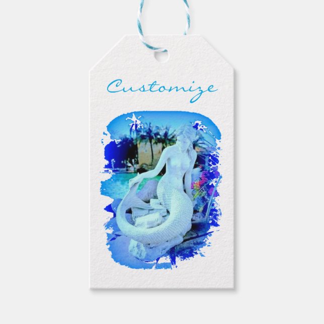 Weißes Meerjungfrau Sitzen Thunder_Cove Geschenkanhänger (Vorderseite)
