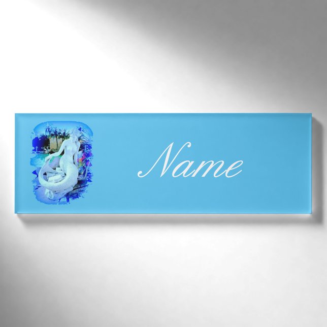 Weißes Meerjungfrau Thunder_Cove Namenschild (Vorderseite)