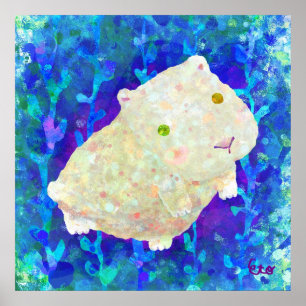 weißes Meerschweinchen Poster