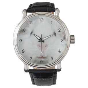 Weißes Meerschweinchengesicht Armbanduhr