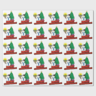 Weißes Merry Chrismukkah Wrapping Paper Geschenkpapier