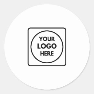 Weißes Minimal-Logo Modern Klassisch Professione Runder Aufkleber