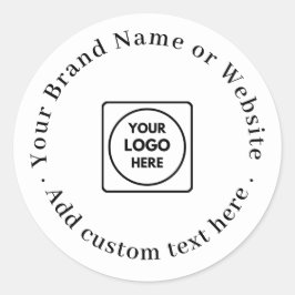Weißes Minimal-Logo | Modernes klassisches Berufli Runder Aufkleber