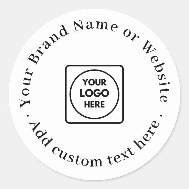 Weißes Minimal-Logo | Modernes klassisches Berufli Runder Aufkleber (Vorderseite)