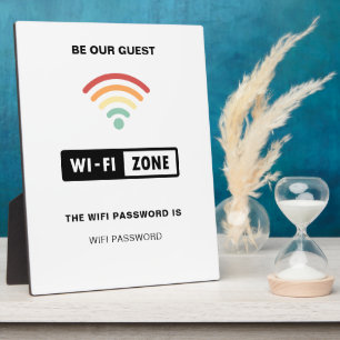 Weißes Minimalistisches einfaches Wifi-Kennwort Fotoplatte