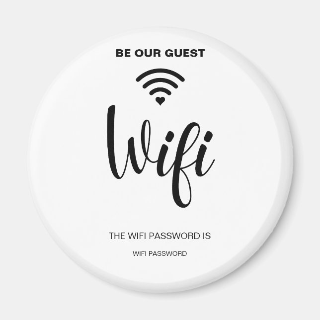 Weißes Minimalistisches einfaches Wifi-Kennwort Magnet (Vorne)