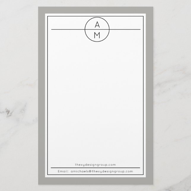 Weißes Minimalistisches modernes Unisexberufliches Briefpapier (Vorderseite)