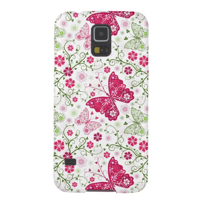 Weißes mit Blumenmuster Case-Mate Samsung Galaxy Hülle (Rückseite)