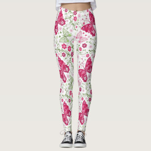 Weißes mit Blumenmuster Leggings