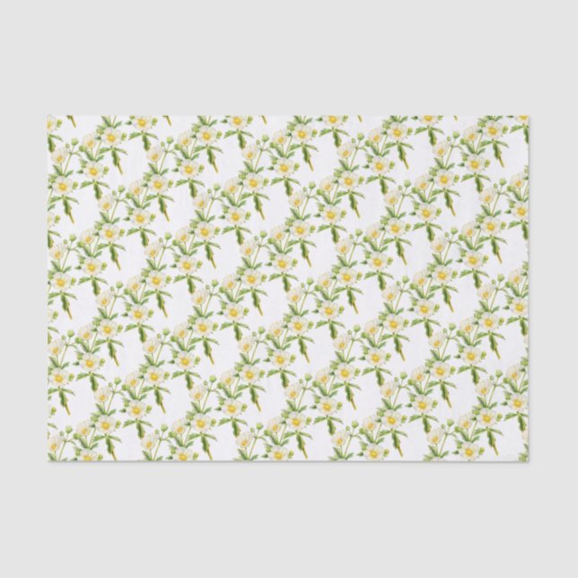 Weißes mit Blumenseidenpapier der Seidenpapier (Vorderseite)