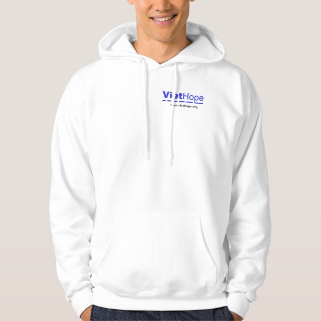 WEISSES MIT KAPUZE SWEATSHIRT "Zuhause" (LOGO in (Vorderseite)