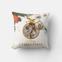 Weißes, modernes Weihnachtskissen 16 Zoll x 16