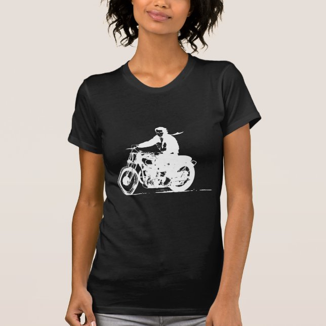 Weißes Motorrad T-Shirt (Vorderseite)