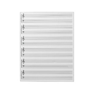 Weißes Musik-Blatt-Papier Notizblock