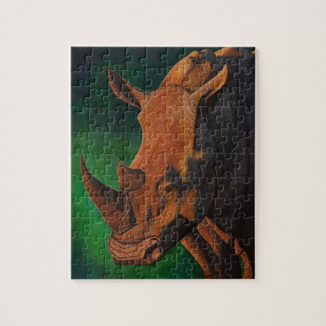 Weißes Nashorn-Puzzlespiel (Vertikal)