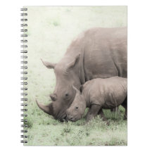 Weißes Nashorn u. Baby-Notizbuch