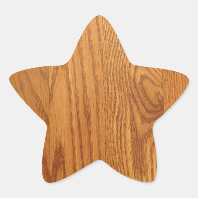 Weißes Naturholz Stern-Aufkleber (Vorderseite)