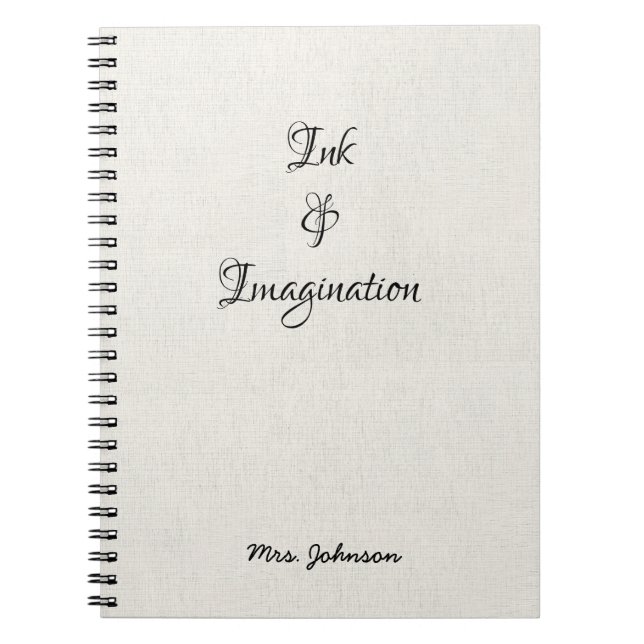 Weißes Notebook mit Tinte & Imaging Notizblock (Vorderseite)