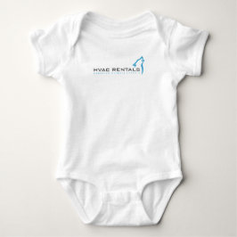 Weißes Onzie, Logo mit Slogan in der Front Baby Strampler