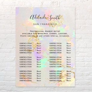 weißes Opal-Preisliste Poster