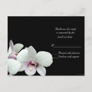 weißes Orchideen-uAwg RSVP Karte