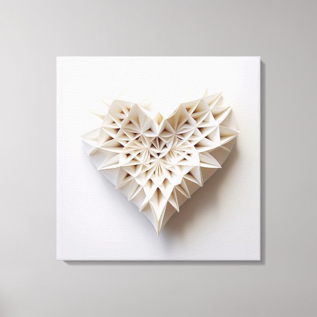 Weißes Origami Leinwanddruck (Vorderseite)