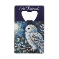 Weißes Owl am Zweig im Mondlicht Personalisiert