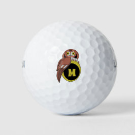 Weißes Owl Monogramm Golfball