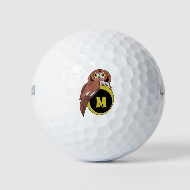 Weißes Owl Monogramm Golfball (Vorderseite)