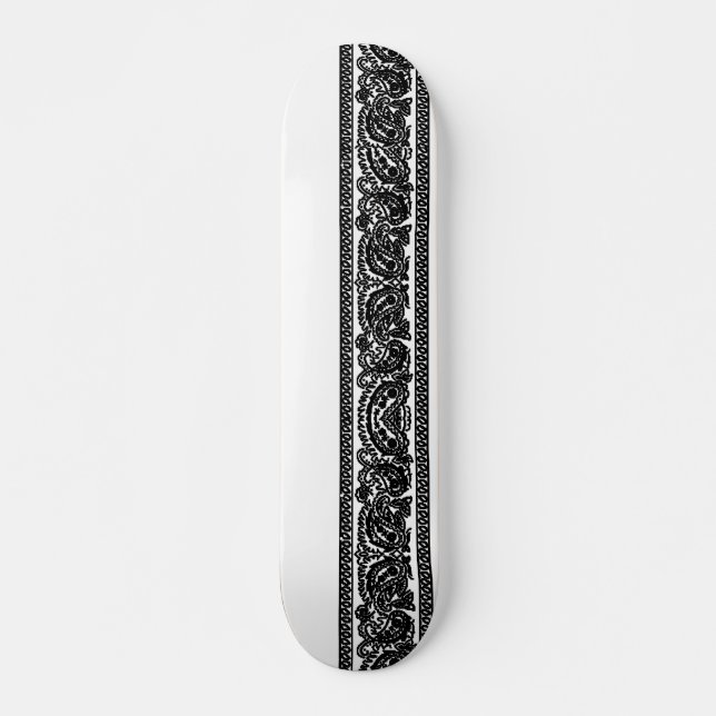 Weißes Paisley-Skateboard Pro Skateboard (Vorne)