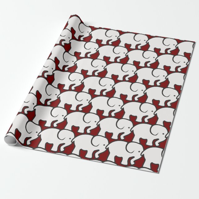 Weißes Papier für Elefantendesign Geschenkpapier (Ungerollt)