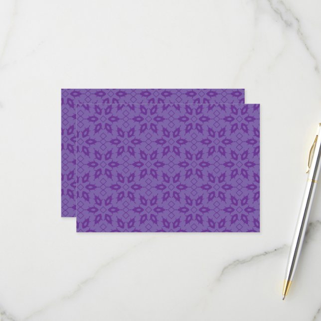 Weißes Papier mit wiederholendem Muster RSVP Karte (Vorderseite/Rückseite Beispiel)