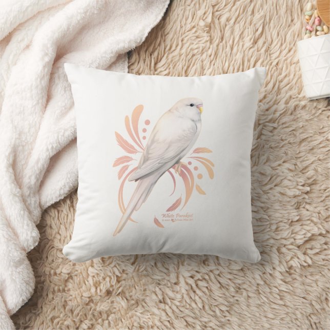 Weißes Parakeet Kissen (Decke)