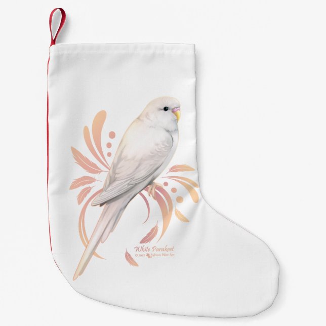 Weißes Parakeet Kleiner Weihnachtsstrumpf (Vorderseite)