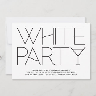 Weißes Party Einladung