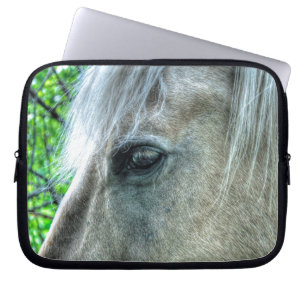 Weißes Pegasus-Horse-Auge Tierliebhaber Foto Laptopschutzhülle