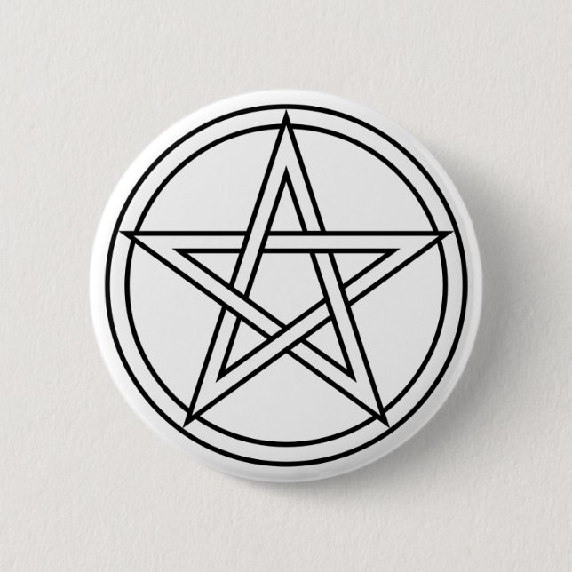 Weißes Pentagramm Button (Vorderseite)