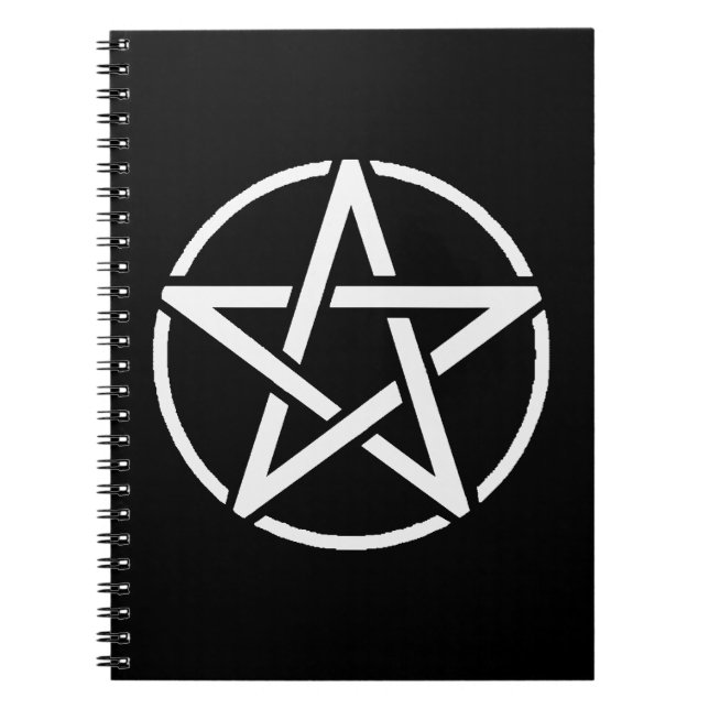 Weißes Pentagramm-Notizbuch Notizblock (Vorderseite)