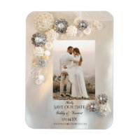 Weißes Perl-Diamanttasten Hochzeitsknöpfe speicher
