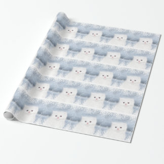 Weißes persisches Kätzchen Weihnachten Geschenkpapier