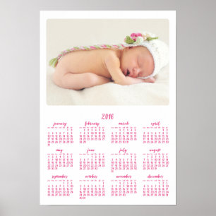 Weißes Personalisiertes Poster - Jährlicher Kalend