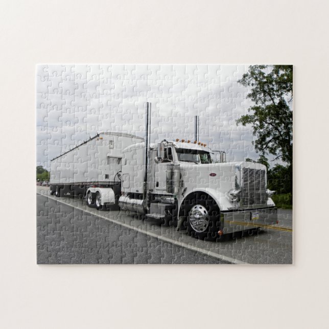 Weißes Peterbilt 379 Puzzlespiel (Horizontal)