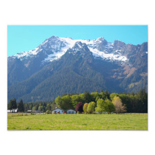 Weißes Pferd Berg in der Frühjahrspresse Fotodruck