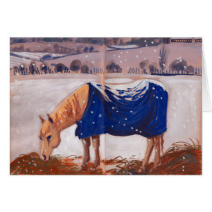 Weißes Pferd im Schnee