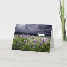 Weißes Pferd im Sturm von Lupine Karte