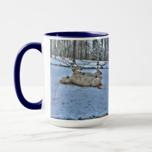 Weißes Pferd im Winterschnee Tasse