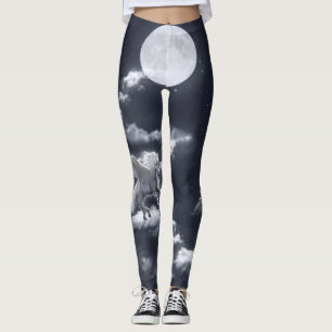 Weißes Pferd: Mondlicht. Leggings