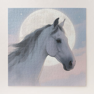 Weißes Pferd Mondlichtporträt