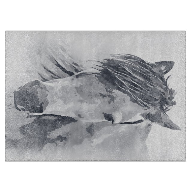 Weißes Pferd Schneidebrett (Vorderseite)